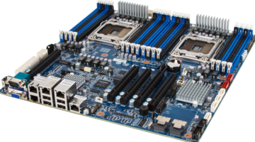 Picture of a motherboard.